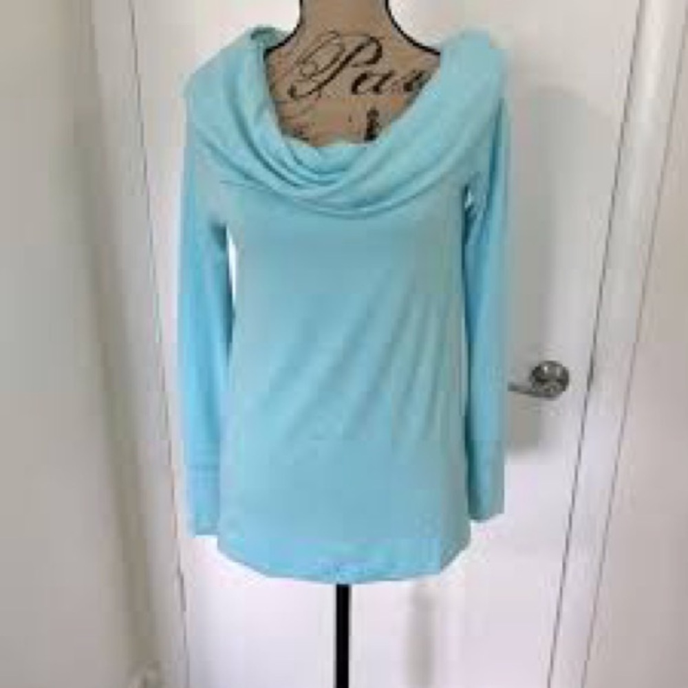 Lilly Pulitzer blue modal/spandex cowl neck tunic large